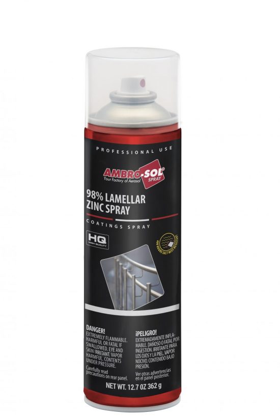 Protect metal surfaces from rust with Ambro-Sol's Lamellar Zinc spray. Ideal for retouching and finishing galvanized parts with a glossy look!